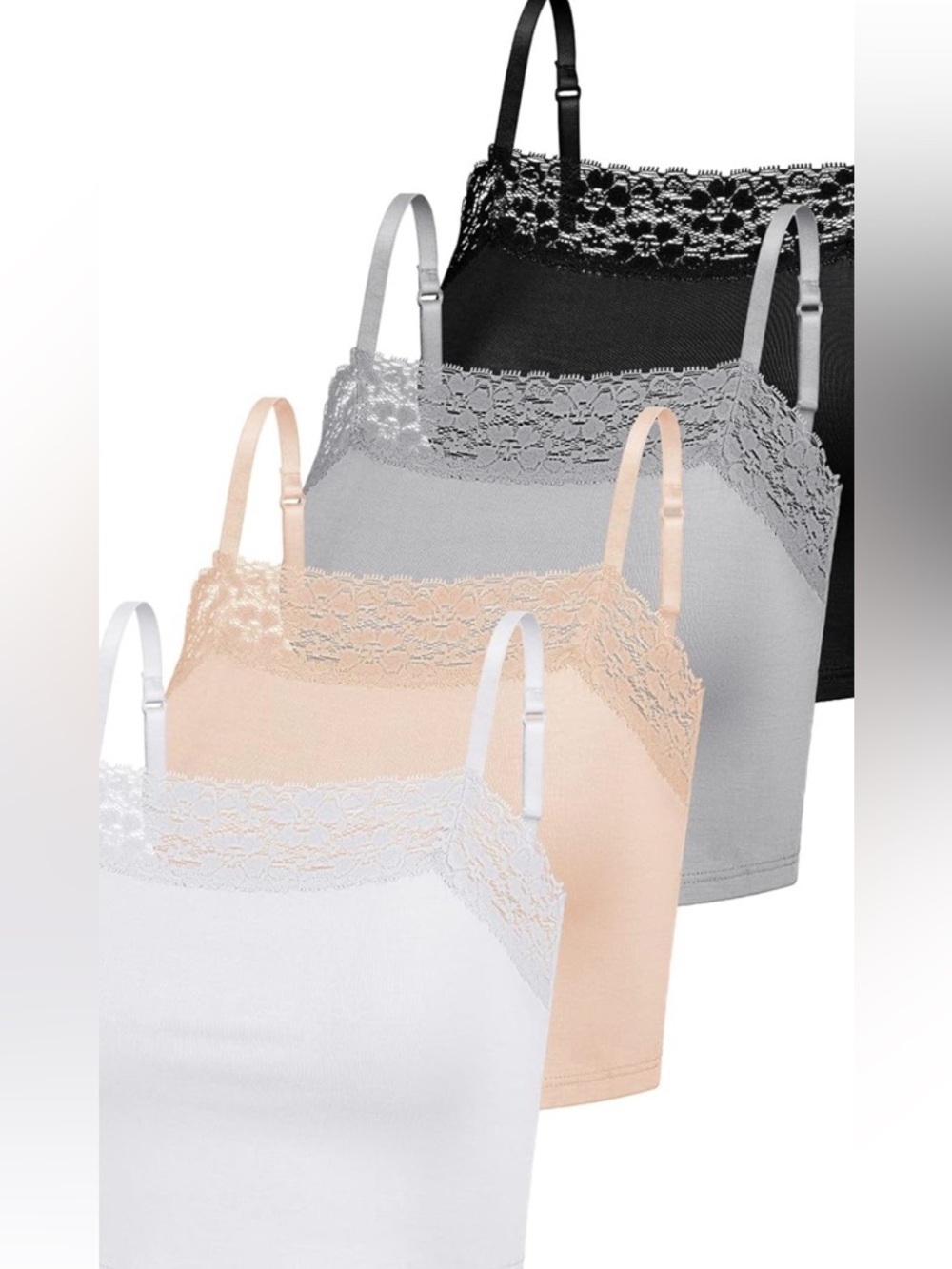 Lace cami bralettes spaghetti strap crop tops 4 pack new size XL
